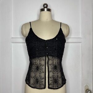 Mesh beaded fairygoth cami